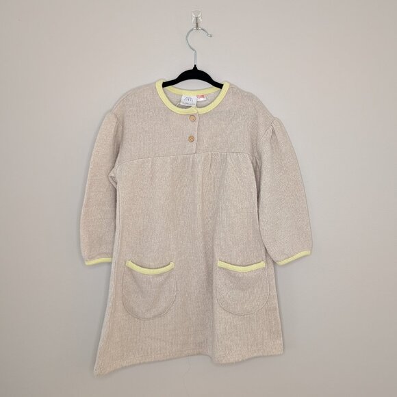 💜 2 for 30 💜 Zara Beige Neutral Knit Dress - Picture 1 of 4